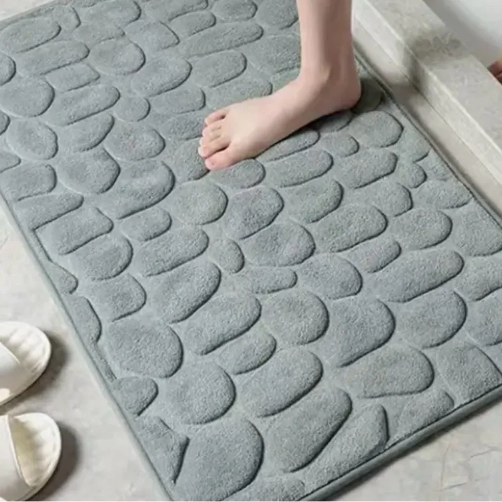 New Chic Quick-Dry Velvet Memory Foam Bath Mat - Non-Slip, Super Absorbent
